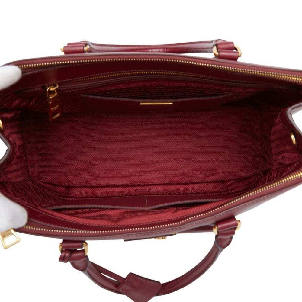 PRADA Red Leather Saffiano Shoulder Bag - Picture 12 of 16